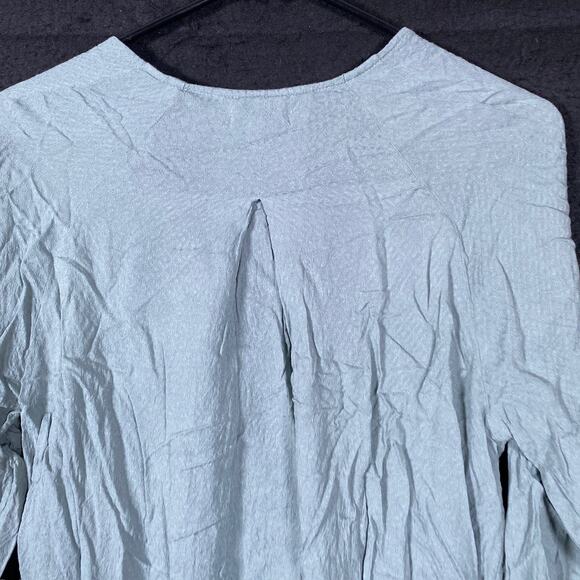 Silence + Noise Women Blouse Sage Green Criss Cross V Neck Long Sleeve Medium - Picture 10 of 11